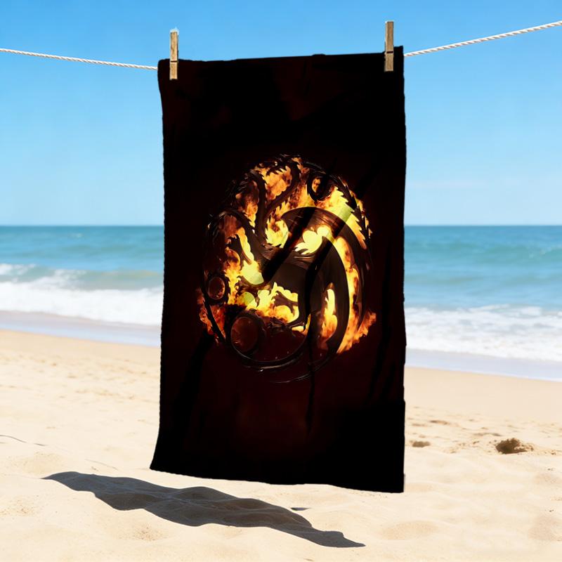 Fire Dragon Stylish Digital Printing Beach Towel Quick Drying Absorbent Blanket For Beach Pool Gym Travel Christmas Gift C9211366