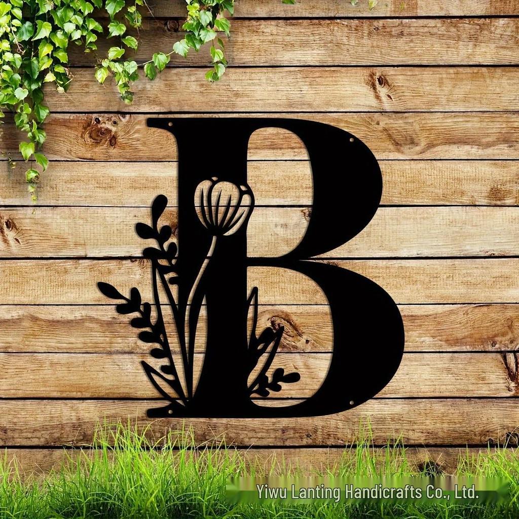 Nordisch Minimalistisch Schmiedeeisen Floral Buchstabe Dekoratives Metallhandwerk