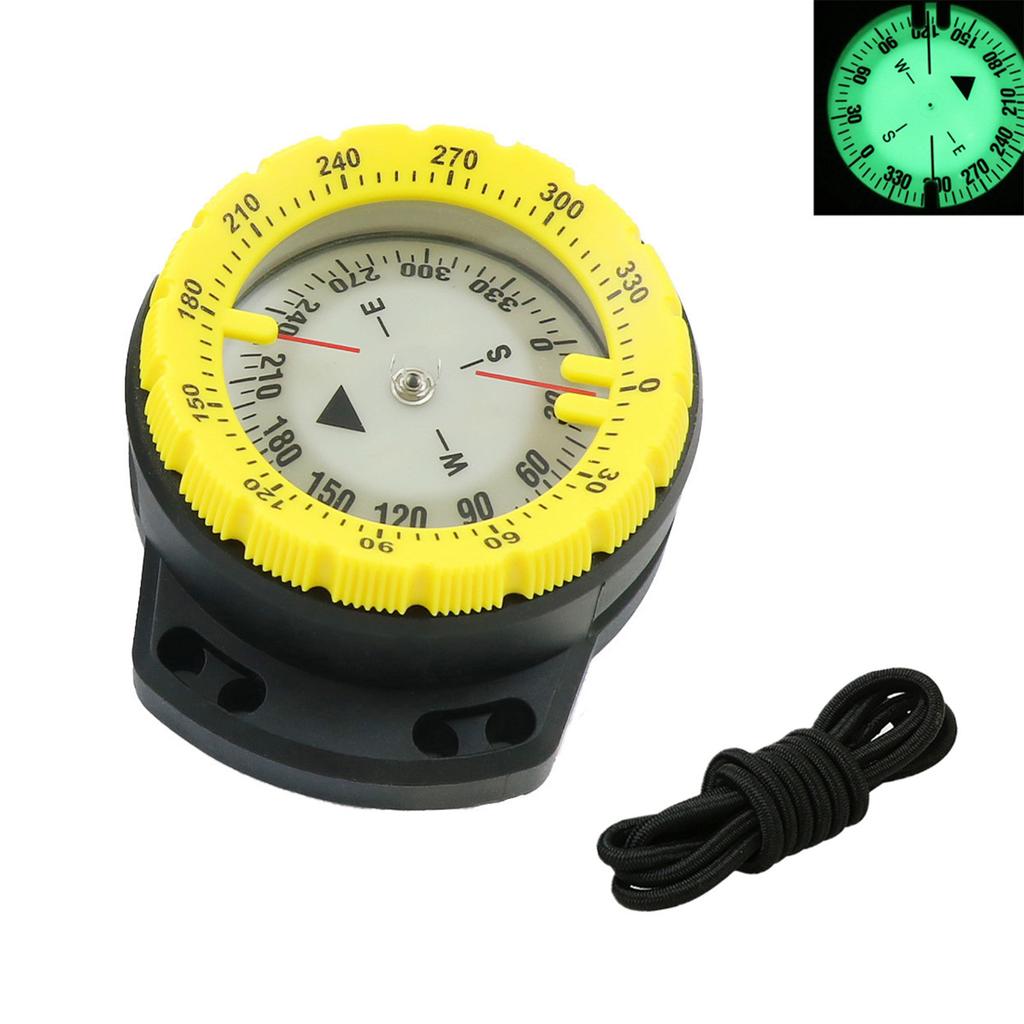 50M Underwater Diving Compass Luminous Dive Wrist Compass Waterproof Navigation Tool with Elastic