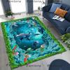 27 Style 3D Illusion Sea Underwater World Dolphin Rug for Bedroom Living Room Sofa Home Doormat Decor, Kids Non-slip Floor Mat