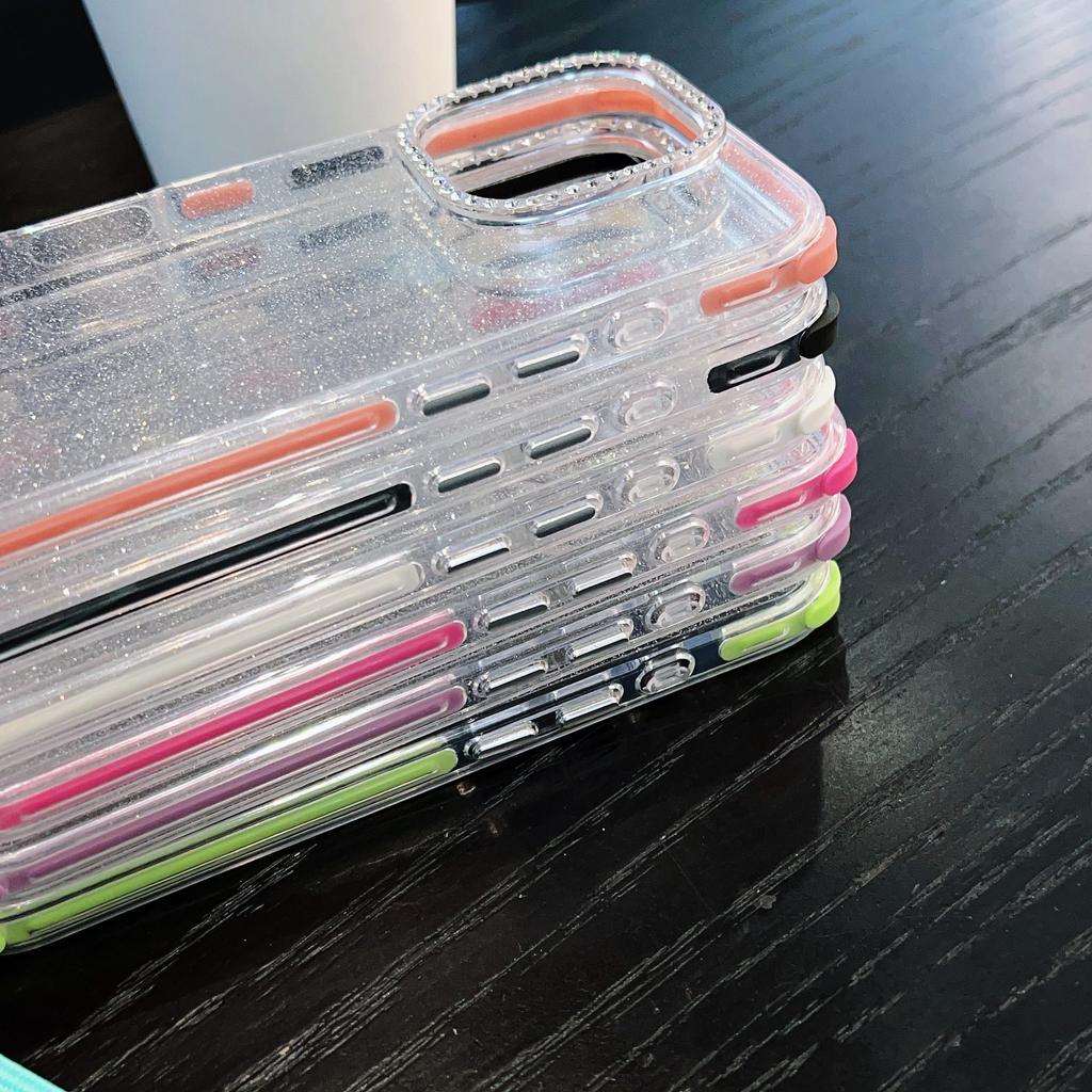 Pro iPhone 16 Pro Max Pouzdro Kamínková Dekorace Třpytivé TPU Ochrana proti Pádu Kryt na Telefon s Nastavitelným Poutkem na Zápěstí