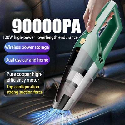 New 90000PA Car Vacuum Cleaner 120W High-power Wet and Dry Handheld Wireless Vacuum Cleaner Strong Suction Dual Use For Car & Home