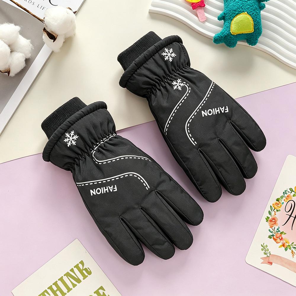 Kids' Winter Ski Gloves: Waterproof, Windproof, Thick Fleece-Lined for Boys & Girls Snow Play, Cycling, and Outdoor Activities