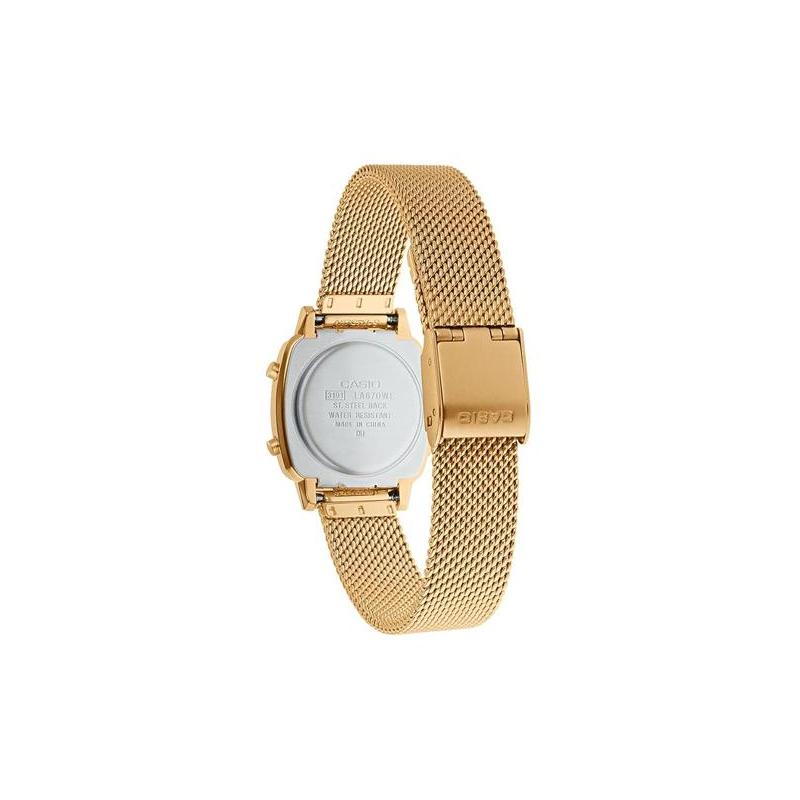 Casio YOUTH series-metal small squares, fashionable retro trend, business and leisure, classic small gold nuggets, LCD display waterproof, LA670WEMY-9