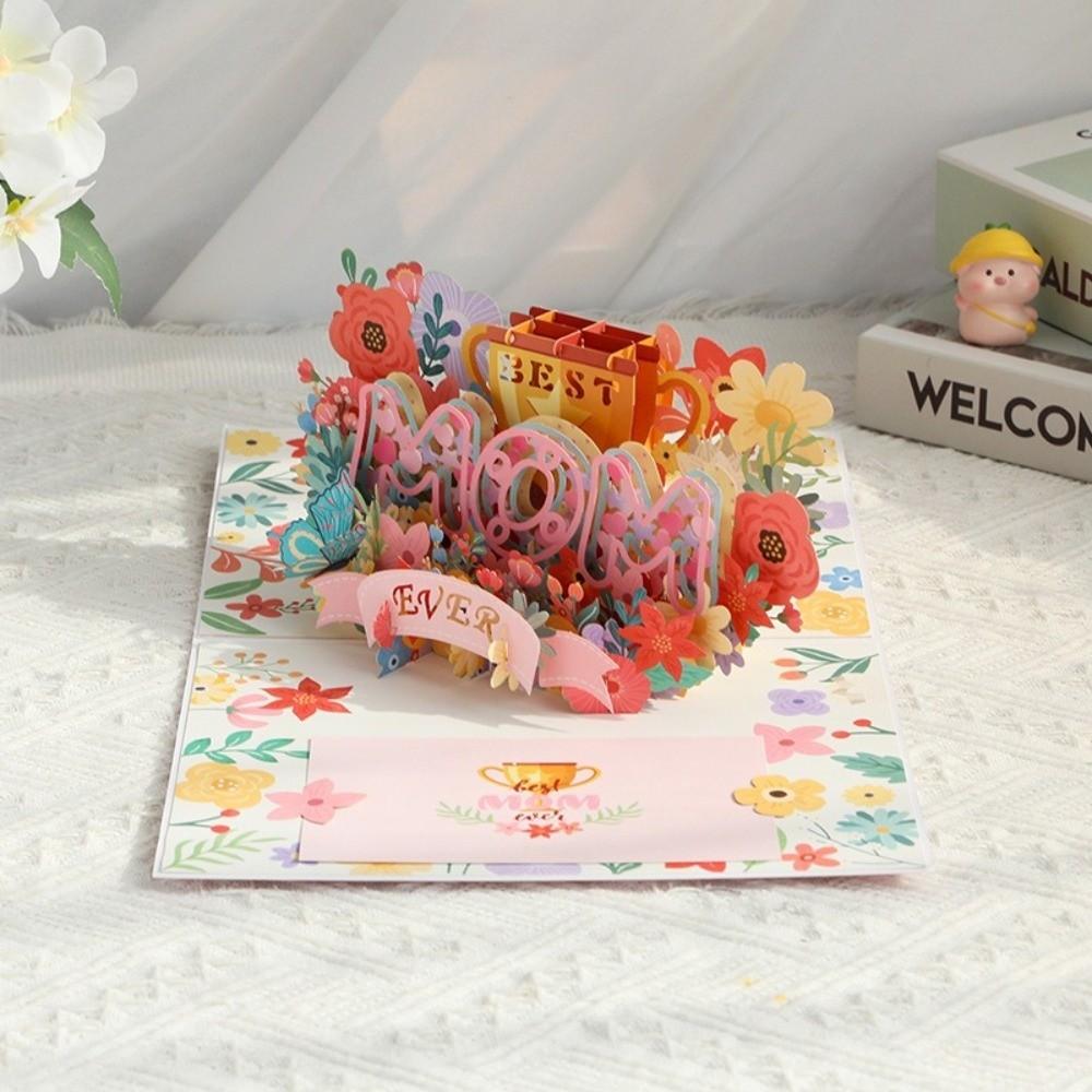 3D Greeting Cards Pop Up Handmade Card Artistic Thank You Card  Mother's Day