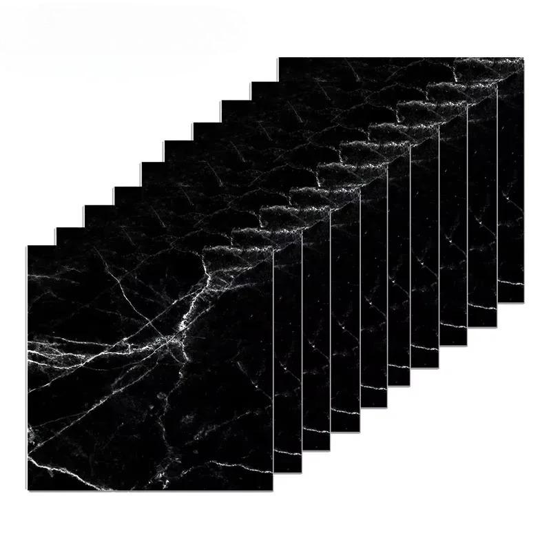 Imitation Self Adhesive Marble Wall Tile Sticker 3D Waterproof Oilproof Wallpaper for Bathroom Backsplash Home Decoration