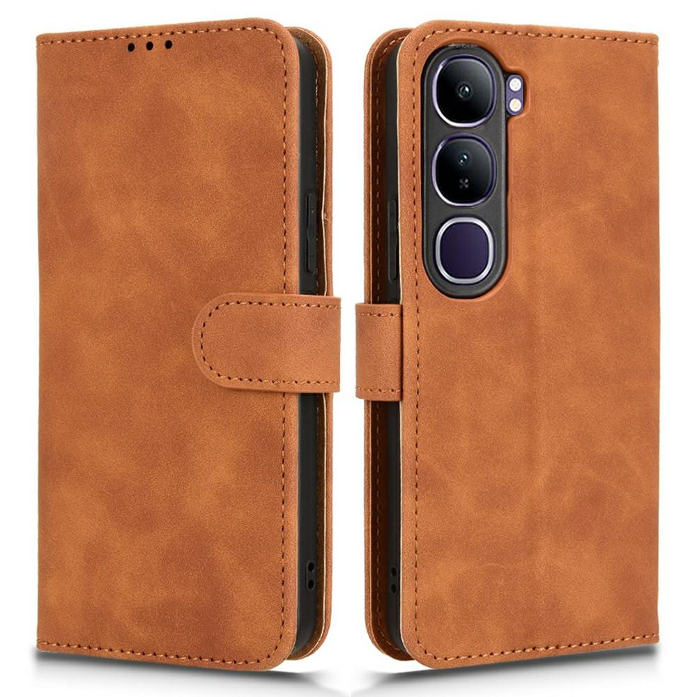 For vivo V40 Lite 5G Leather Case Skin-Feel Anti-Drop Wallet Flip Phone Cover