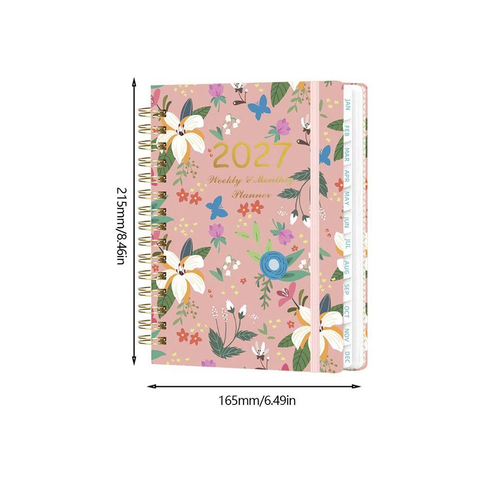 Spiral Bound Floral Spiral Notebook Floral Pattern Schedule Book for Work Office School Supplies