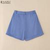 ZANZEA Women Summer Solid Color Loose Casual Short Pants