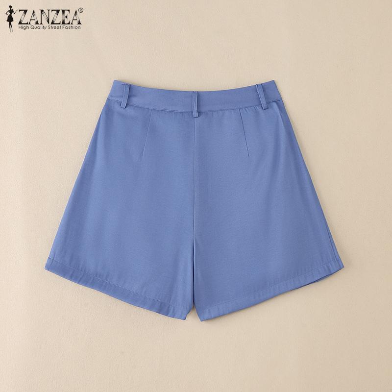 ZANZEA Women Summer Solid Color Loose Casual Short Pants