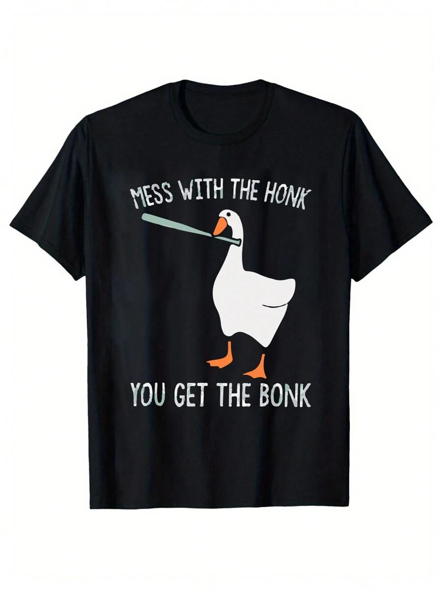 

Ferocious Goose Cartoon Printed Unisex s Short-Sleeved T-Shirt L
