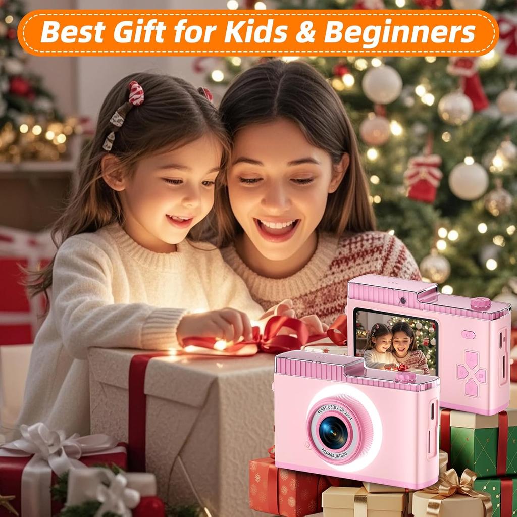 Digital Camera, 1080P FHD Video Camera for Photography, 48MP Point and Shoot Digital Cameras with 32GB Card, Compact Digital Camera with Front and