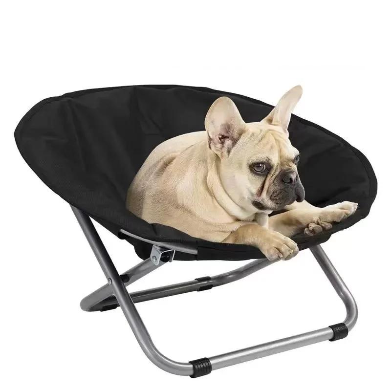 Portable pet moon chair outdoor camping cat dog foldable bed adjustable height elevated bed thick warm seat cover