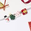 Classic Cute Cartoon Christmas Series Brooches Set for Women 3pcs Snowman Santa Claus Elk Acrylic Pin Party Jewelry Accessories