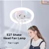 360°Rotating E27 Ceiling Fan Light with Remote Control RGB Dimmable LED Ventilator Lamp for Home Bedroom Living Room AC85-265V