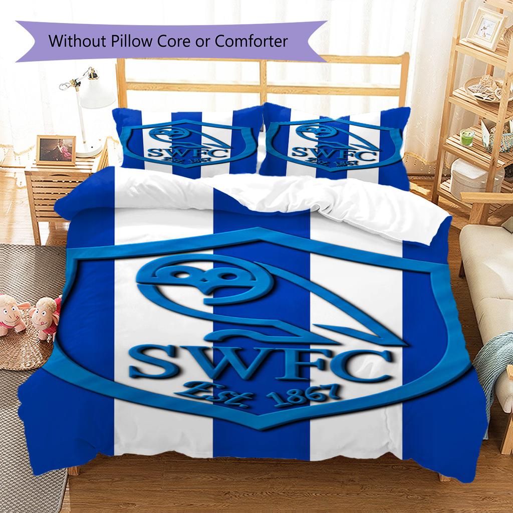 Sheffield Wednesday Football Club Pattern Bedding,Quilt Set Quilt Cover Pillowcase Home Birthday Gift (1 * duvet cover + 2 * pillowcase, without core)