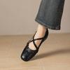 Krazing Pot Sheepskin Round Toe Thick Low Heels Spring Shoes Buckle Big Size 42 Women Mary Janes Pumps