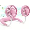 360° Rotation Portable Cooling Neck Fan Personal Neck Fans 3 Adjustable Speed Wearable Neck Fan for Office Sport Travel