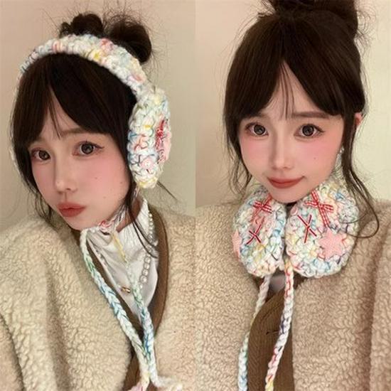 CornerParty Handmade Wool Earmuffs: Warm, Versatile, and Cute with Unique Colored Balls.