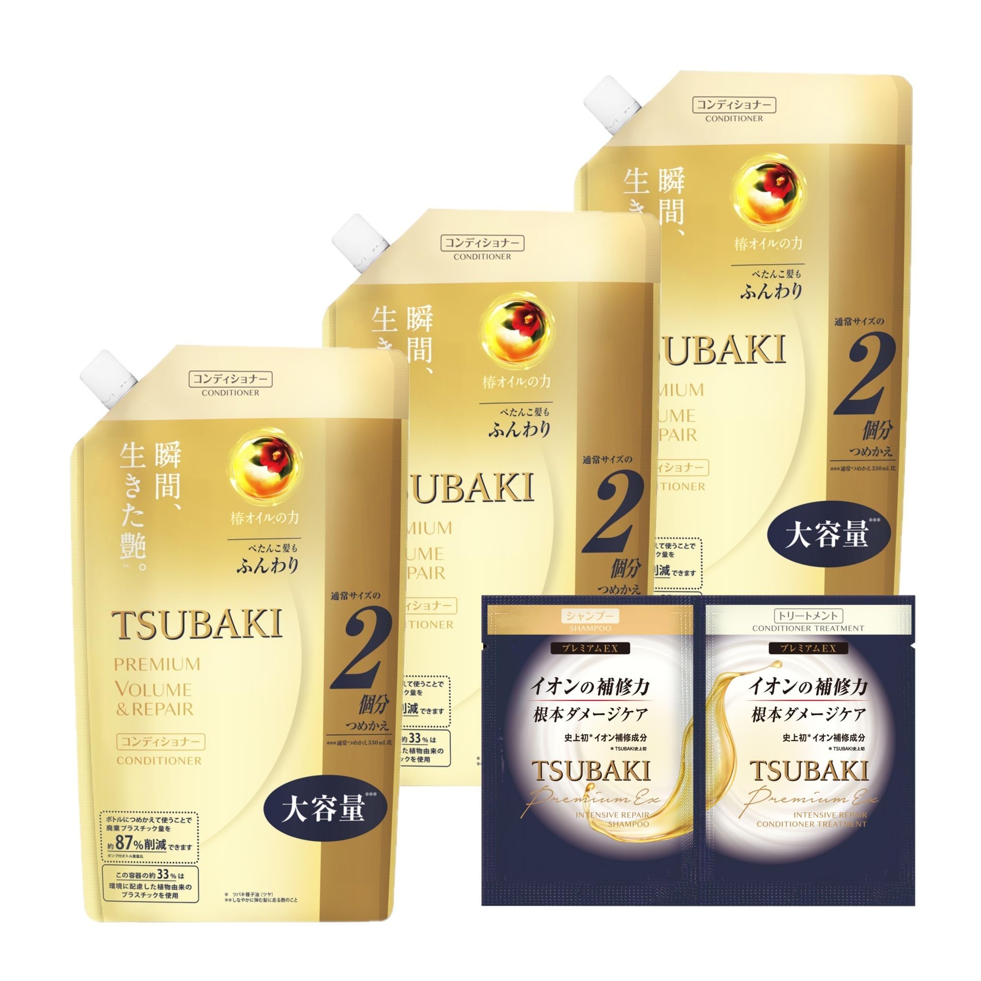 

TSUBAKI Premium Repair Hair Conditioner Refill 660 мл x 3 Бонус Damage Hair Care Repair Firmness Shine Refill Large Capacity [Оптовая закупка] +