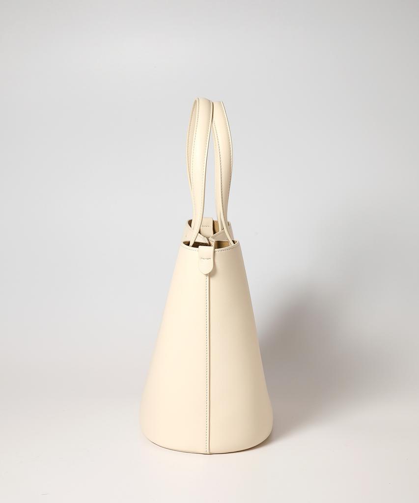 Yellowstone Vegan Leather Handle Bucket Bag - Ivory