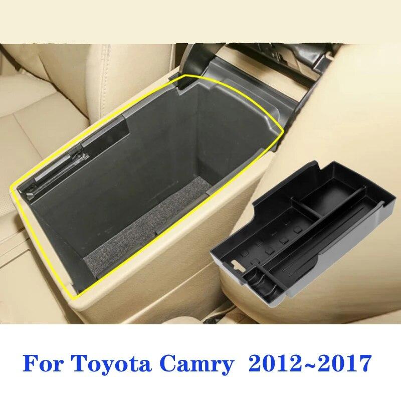 Car Center Console Tray Replacement Central Armrest Storage Box Center Console Storage Holder Organizer for Camry XV50 2012-2018