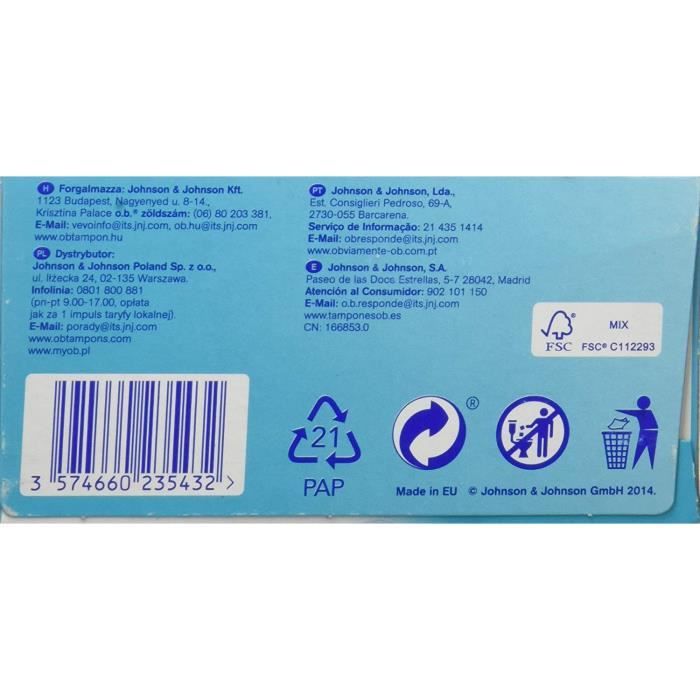 O.B. OB ProComfort Boite de 32 tampons sans applicateur, normal - 3574660235432