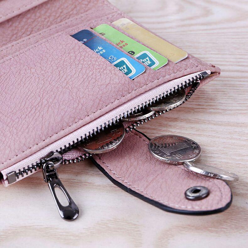 Women's Short Coin Purse: Japanese & Korean Style Multi-function Card Holder with Buckle