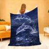 Enchanting Dolphin Cosmic Starry Night Blanket Soft Throw Blanket for Home Bedroom Bed Sofa Picnic Travel Office Blanket Gift