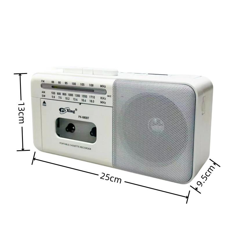 

Retro Nostalgic Recording Tape Player Portable Multi Band Bluetooth Radio PX-680BT