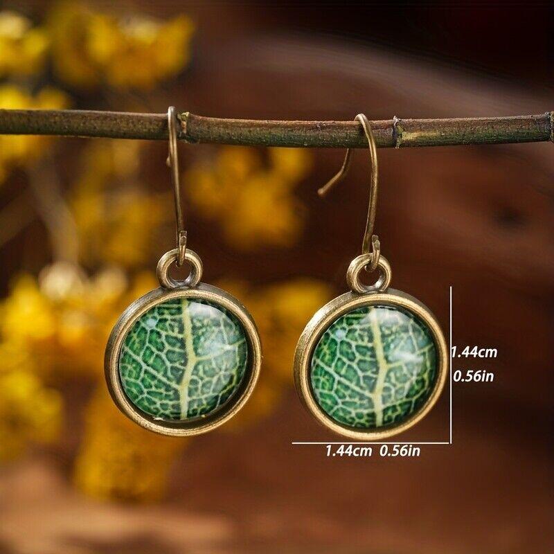 Vintage Baum-Blatt-Ohrringe für Frauen, Schmuck, Ornament, Geschenk