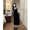Summer New Striped A-shaped Suspender Dress Women's Korean Casual Versatile Slim Waist and Thin Dress