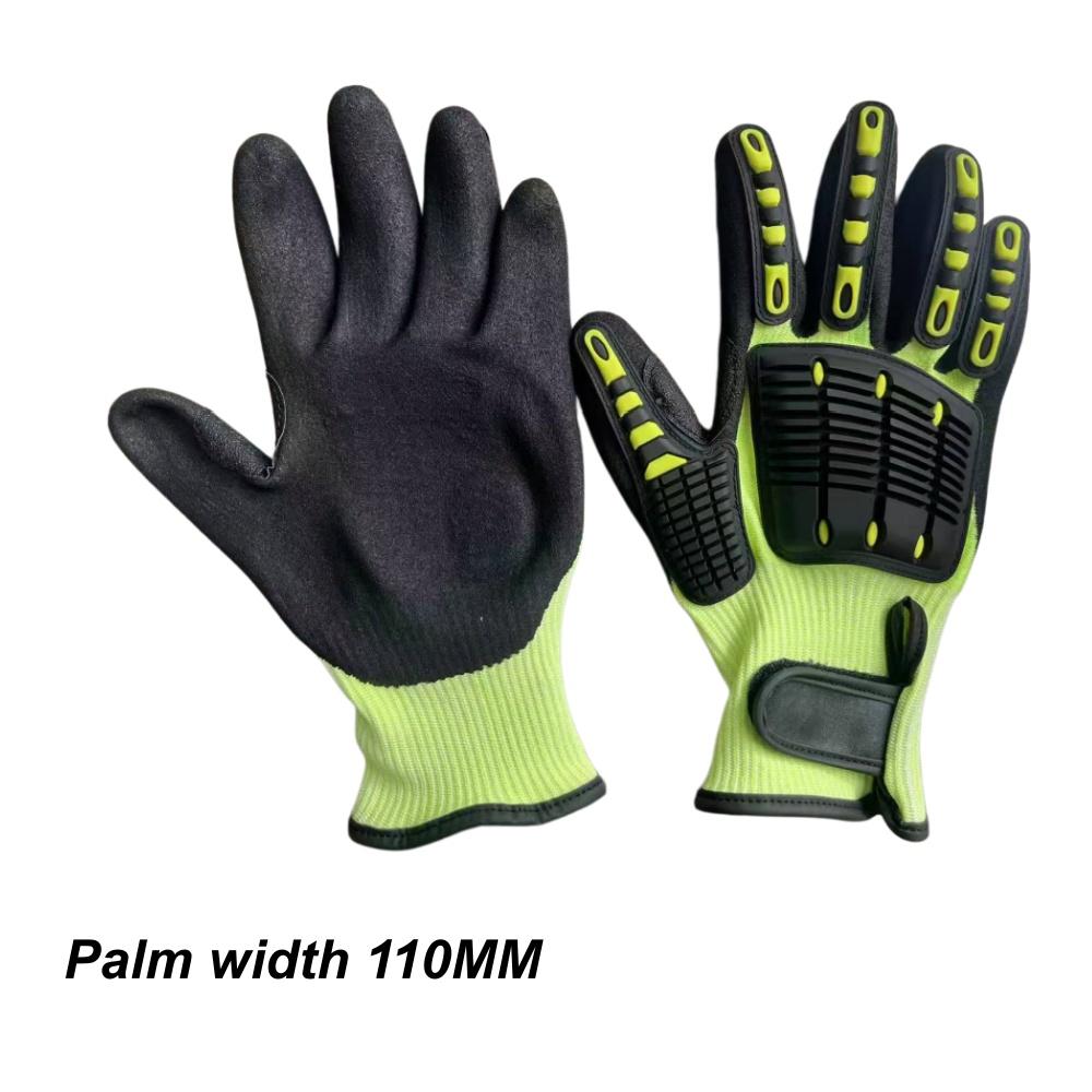 Cut Resistant Safety Work Glove Anti Vibration Anti Impact Oil-Proof Protective With Nitrile Dipped Palm Glove For Working