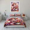 Cute pig with floral artwork Print Bedding Set 1 Duvet Cover 2 Pillowcases for Adult and Children Luxury Gift Full Size