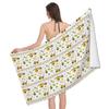 Sunflower Bees Print Beach Towel Quick Dry Absorbent Bath Towel Super Soft for Pool,Beach,Bath,Gym,Travel,Spa,Sport, Yoga Mat