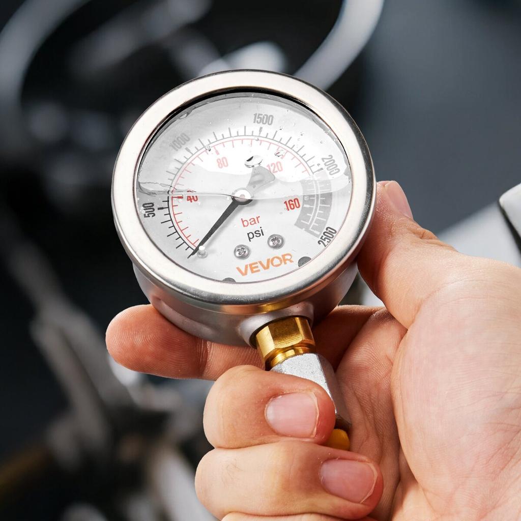 Hydraulic Pressure Test Kit, 10/60/160/400/600 Bar (150/900/2300/6000/9000 PSI), Hydraulic Gauge Kit 5 Gauges 20 Couplings 4 Quick-Release Couplers 3