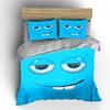 Cute Big Buck Tooth Cartoon Face Duvet Cover Set Bright Blue Funny Kids Bedding Includes 1 Duvet Cover And 2 Pillowcase Gift