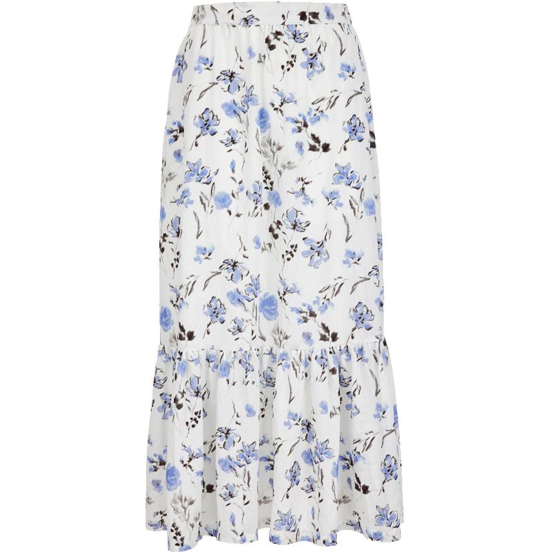 VEROMODA Women's High-Waist A-Line Printed Long Skirt