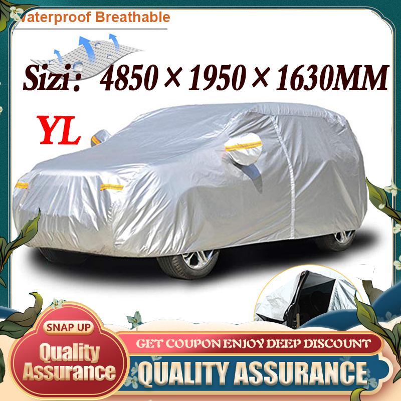 Universal 3 Layer Car Cover Waterproof All Weather UV Protection Windproof Outdoor Full Car Cover Fit Hatchback Sedan SUV MPV