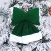 Velvet Christmas Bow Large Plush Stuffed Christmas Tree Hanging Bow with Fluffy White Fur Trim for Holiday Tree Fireplace Party Decoration
