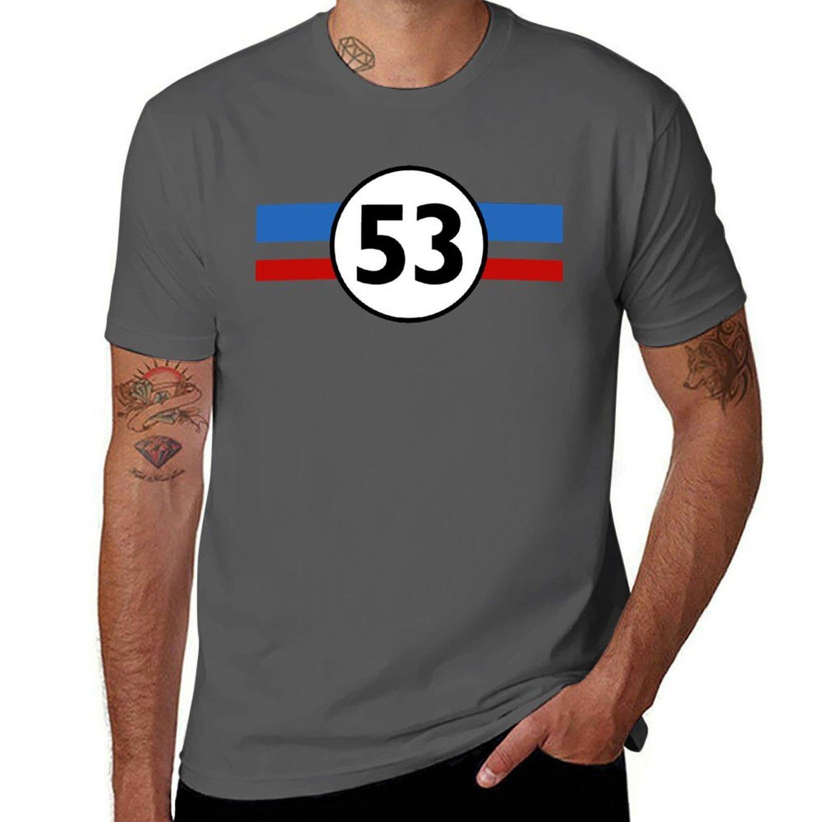 

Herbie 53 Racing Car 1963s Circle Logo T-Shirt man t shirt designer t shirts cotton 100% T-Shirt 4XL