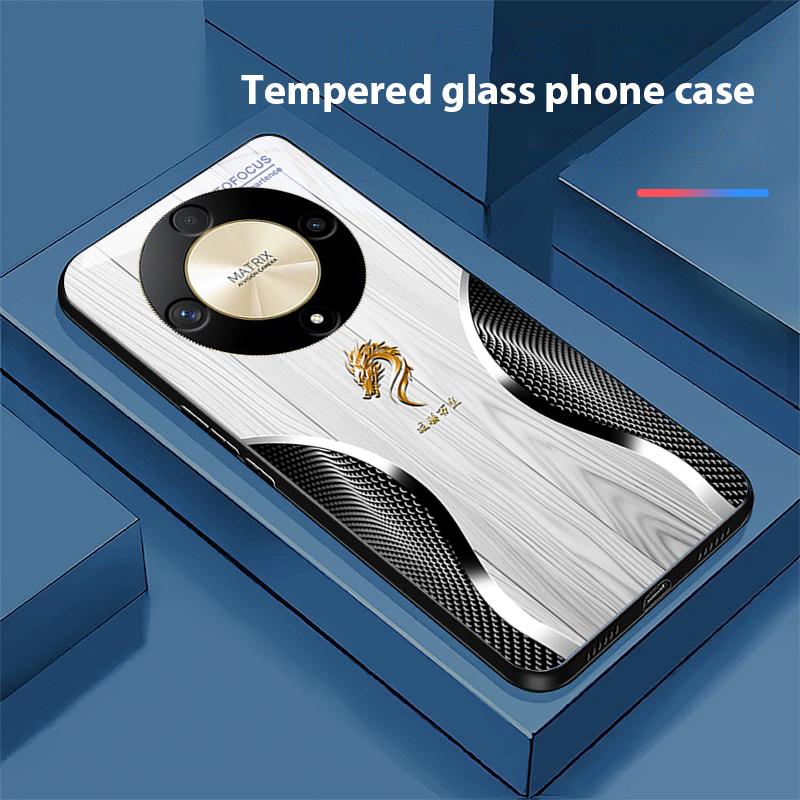 

Wooden Dragon Black For Honor Magic 6 50 70 90 Lite X7b 200 Pro Nova 10 Nova 5T X6 P30 Pura 70 Ultra Tempered Glass Phone Case For honor X6