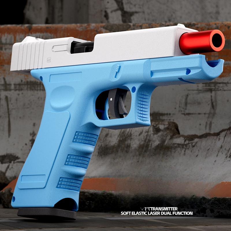 Shell Throwing G17 Automatic Shooting Radish Gun Toy Gun Soft Bullet Pistol Children's CS Weapon
