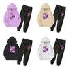 Kpop Łowcy Demonów Dzieci Nowa Moda Kreskówkowy Nadruk 2 szt. Bluza z kapturem+Spodnie Dresy Casualowe Stroje Ubrania Dla Chłopców Dziewcząt 2-13 Lat