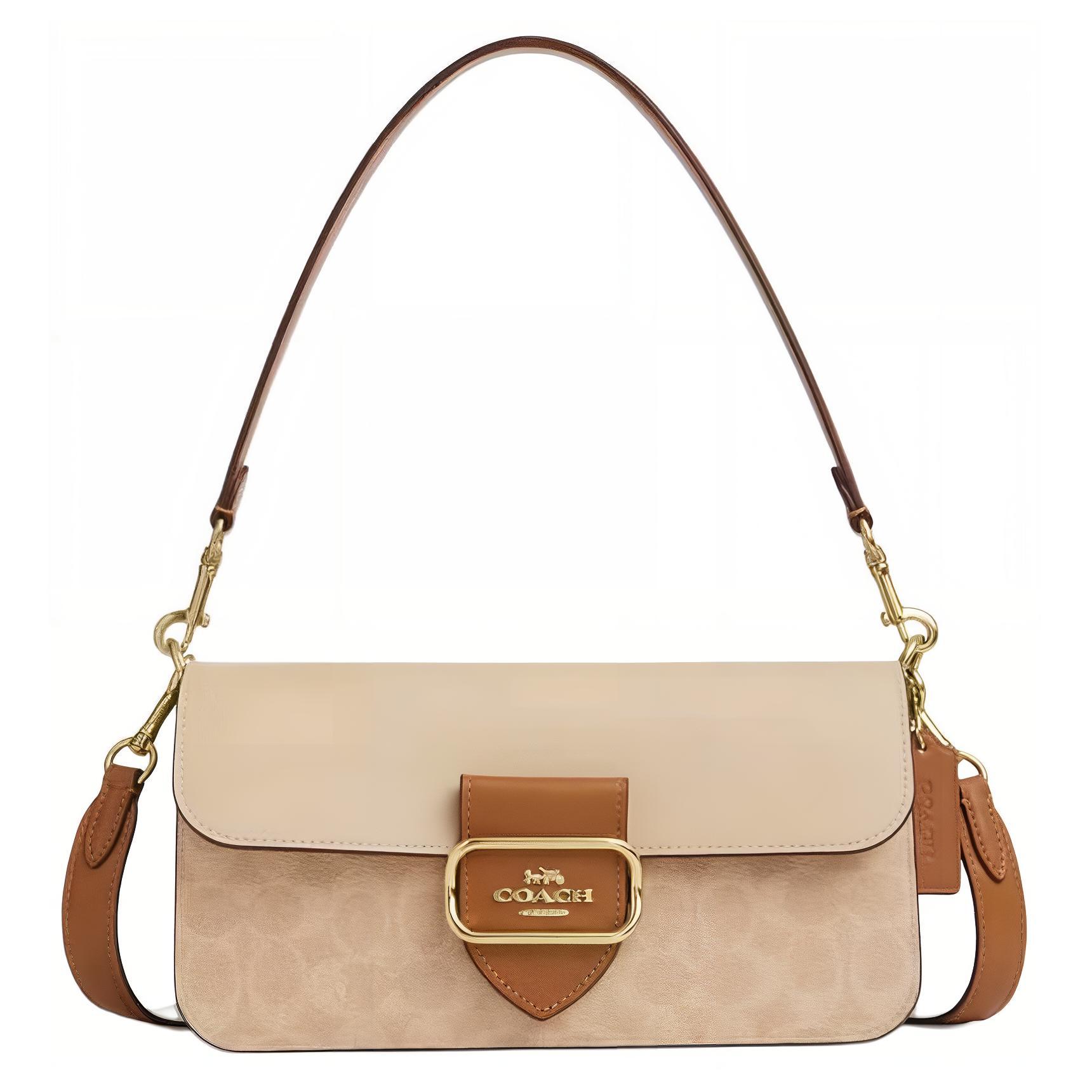 

Coach Morgan 27 Shoulder Bag With Gold Hardware Women Shoulder Bag Beige Brown CBT16-IMXI9 Basic Set (Bag+Dust Bag)