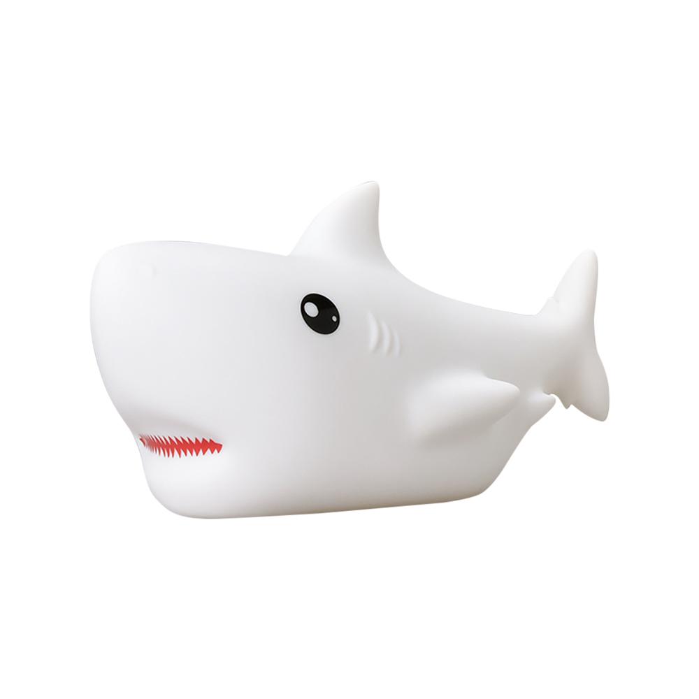 

Мягкий силиконовый ночник, креативный, милый, в форме мультяшной акулы, светодиодная лампа, прикроватный свет, декоративная лампа для создания атмосферы, для детей, подарки белый