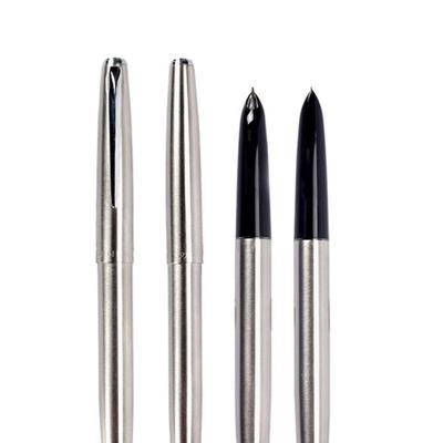 Ciesz się nauką wykończenia srebrnego wiecznego pióra 0.38mm cienka stalówka gładkie pisanie markerem atramentowym najlepszy prezent