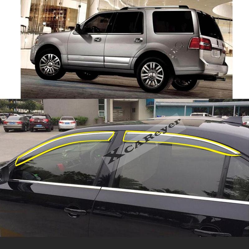 For Lincoln Navigator 2005 2006 2007-2009 2010 2011-2016 2017 Car Sticker Plastic Window Glass Wind Visor Rain/Sun Guard Vent