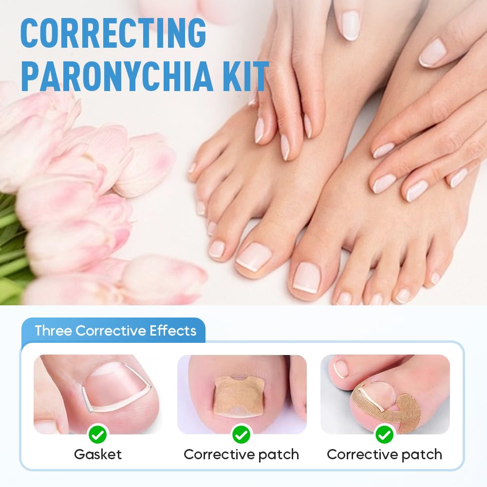 Professional Ingrown Toenail Set with Breathable Ingrown Toenail Strips, Curved Toenails Corrector Patch, Painless File and Lifter Pedicure Tools