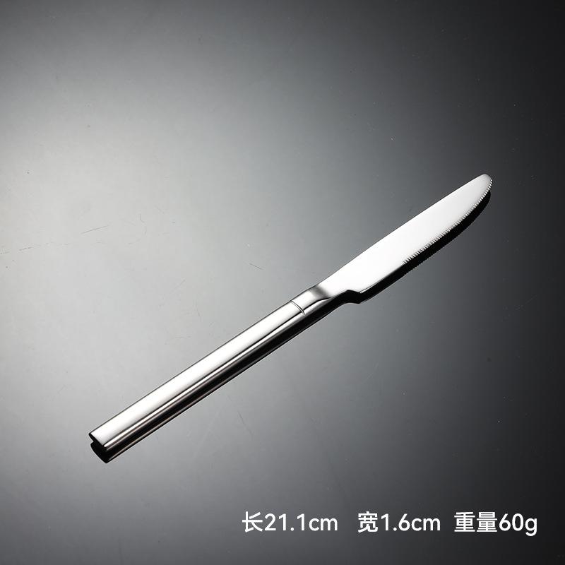 304 stainless steel knife, fork, spoon, western tableware, multi-specification knight mirror polished square handle, company gifts